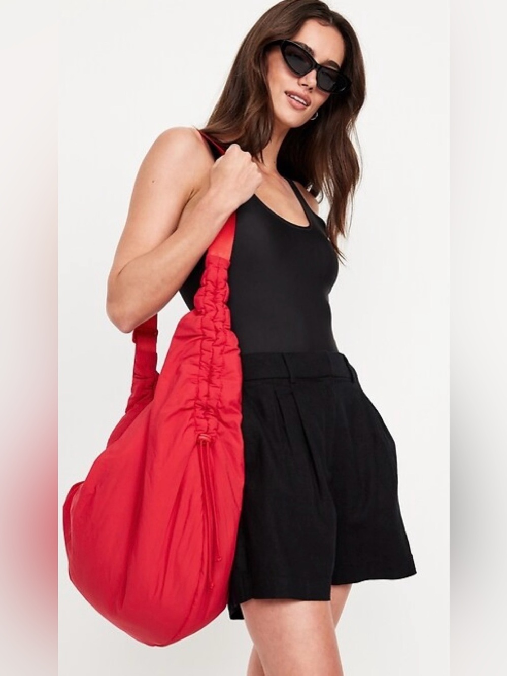 Large red satchel bag